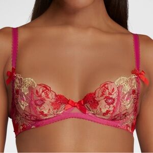 Agent Provocateur Agent Zuri Sheer Lace Demi Bra Size 32DD Holiday Sexy NEW